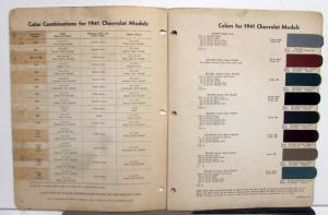 1941 Chevrolet Paint Chips By DuPont Color Bulletin No 16 Original