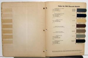 1941 Chevrolet Paint Chips By DuPont Color Bulletin No 16 Original