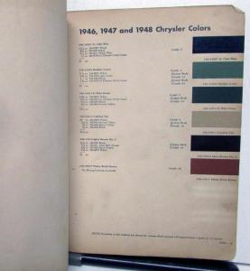 1946 1947 1948 Chrysler Paint Chips Post War Models Bulletin REVISED 3/1/49