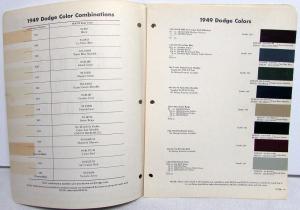 1949 Dodge DuPont Automotive Paint Chip Colors Bulletin No 16