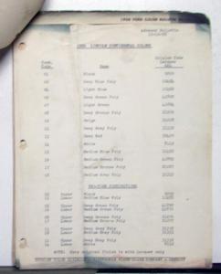 1956 Ford DuPont Automotive Paint Chip Colors Bulletin 25 Original