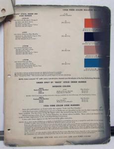 1956 Ford DuPont Automotive Paint Chip Colors Bulletin 25 Original