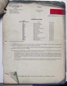 1956 Ford DuPont Automotive Paint Chip Colors Bulletin 25 Original