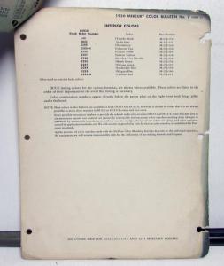 1956 Ford DuPont Automotive Paint Chip Colors Bulletin 25 Original