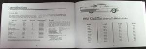 1958 Cadillac Owners Manual Series 62 75 Biarritz DeVille Eldorado Fleetwood