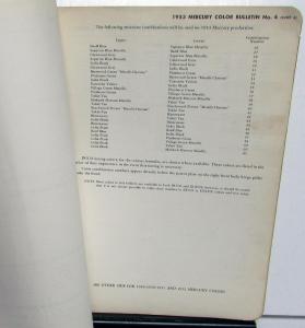 1953 Mercury DuPont Automotive Paint Chips Bulletin No 4 Original