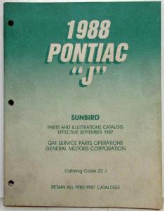 1988 Pontiac Sunbird Parts and Illustration Catalog