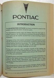 1988 Pontiac Sunbird Parts and Illustration Catalog