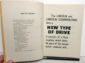 1949 1950 1951 Lincoln Hydra-Matic Transmission Service Shop Repair Manual Orig