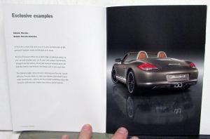 2009 Porsche Boxster Dealer Sales Brochure Exclusive Personalization Options