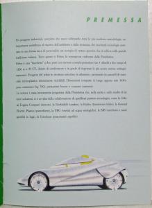 1992 Pininfarina Ethos Media Info Press Kit - Turin Motor Show - Italian Text