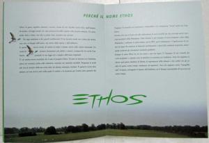 1992 Pininfarina Ethos Media Info Press Kit - Turin Motor Show - Italian Text