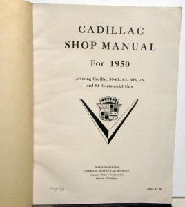 1950 Cadillac Service Shop Manual 50-61 62 60S 75 & 86 Commercial Cars