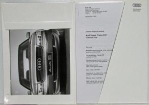 1993 Audi Space Frame ASF Concept Car Media Information Press Kit