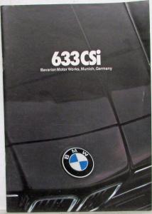 1981 BMW 633CSi Sales Brochure