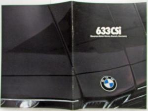 1981 BMW 633CSi Sales Brochure