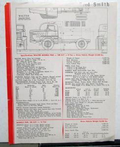 1948 Walter Snow Fighter Truck Models FGB & FGR Brochure Specification Sheet