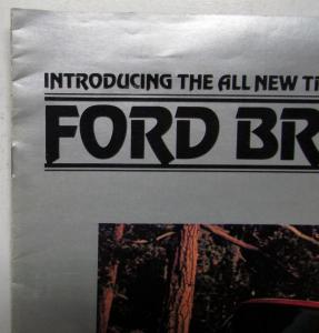 1983 Ford Bronco II Color Options Features Specifications Sales Brochure