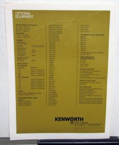 1974 Kenworth Truck Dealer C 500 Construction Trucks Sales Brochure