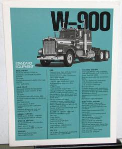 1974 Kenworth Truck Dealer W 900 Models Semi Trucks Sales Brochure