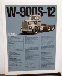 1974 Kenworth Truck Dealer W 900S 12 Models Semi Trucks Sales Brochure