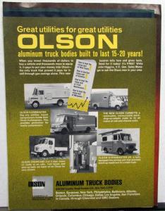 Mid 1970s Olson Aluminum Truck Bodies Sales Sheets Set Route Trucks Vans