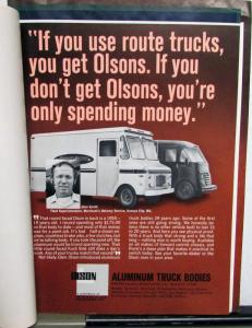 Mid 1970s Olson Aluminum Truck Bodies Sales Sheets Set Route Trucks Vans