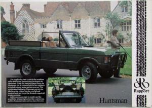 1981 Rapport Huntsman and Starlight Range Rover Conversions Sales Sheet