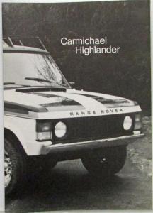 1979 Land Rover Range Rover Highlander by Carmichael Sales Sheet - German Text