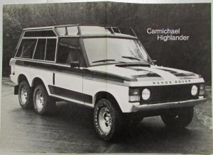 1979 Land Rover Range Rover Highlander by Carmichael Sales Sheet - German Text