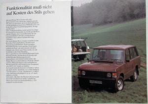 1982 Land Rover Range Rover Sales Brochure - German Text