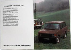 1982 Land Rover Range Rover Sales Brochure - Dutch Text