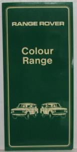 1983 Land Rover Range Rover Color Range Brochure