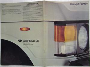 1978 Land Rover Range Rover Sales Brochure