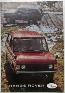 1972 Land Rover Range Rover the Most Versatile Motor Car Sales Brochure