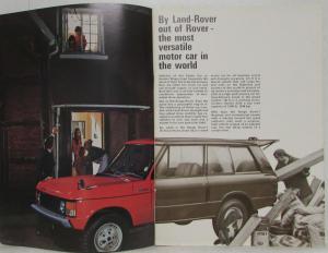 1972 Land Rover Range Rover the Most Versatile Motor Car Sales Brochure