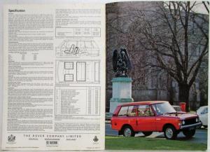 1972 Land Rover Range Rover the Most Versatile Motor Car Sales Brochure