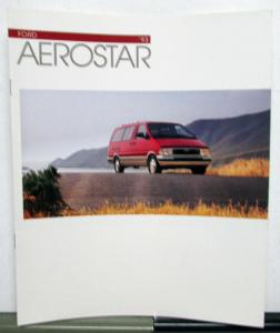 1993 Ford Aerostar Van Specifications Sales Brochure