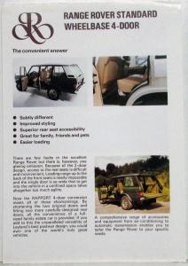 1979 Rapport Range Rover Six-Wheeler/Four Door Sales Sheet