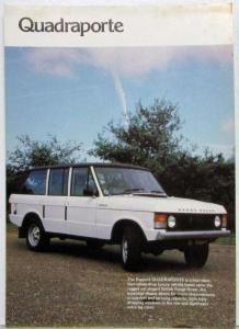 1979 Rapport Quadraporte Range Rover 4-Door Conversion Sales Brochure