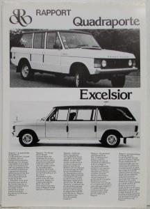 1979 Rapport Quadraporte and Excelsior Range Rover Conversions Sales Brochure