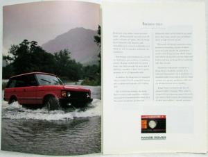 1987 Land Rover Range Rover Tri-Fold Sales Folder