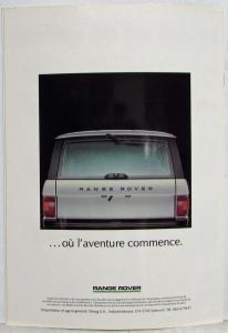 1984 Land Rover Range Rover Luxury Must Not End Sales Brochure - French Text