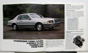 1983 Ford Thunderbird Turbo Coupe Specifications Sales Tri-Folder