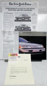 1989 Ford Presents The Thunderbird Launch Sales Brochure Dealer Letter