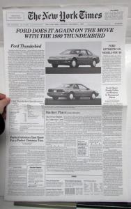 1989 Ford Presents The Thunderbird Launch Sales Brochure Dealer Letter