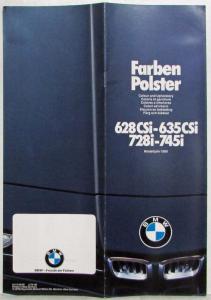 1980 BMW Color and Upholstery - Farben Polster Folder - Multi-language