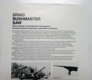 1979 Ford Bushmaster Saw Aerospace Communications Corp Ad Sales Sheet