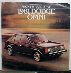 1981 Dodge Omni Front Wheel Drive  Two Tone Colors Options Sales Brochure