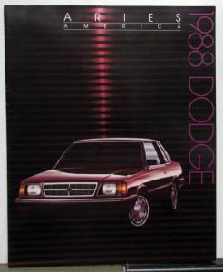 1988 Dodge Aries LE Wagon Standard Options Features Sales Brochure